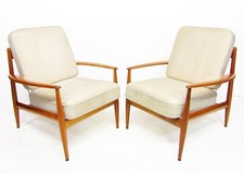  Two Danish 1950s "118" Lounge Chairs in Teak by Grete Jalk retro Wegner MCM 60s