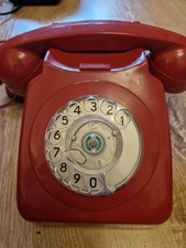 Red Retro Rotary Dial Landline Telephone