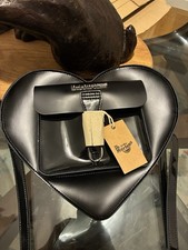 Dr Martens Heart Black Smooth Patent Leather Backpack Satchel Bag 30cm X 26cm