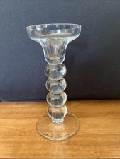Glass Bubble Candle Stick Holder 8 In Clear