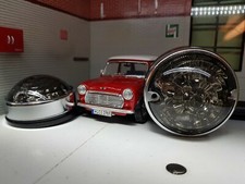 Mini Classic LED Smoked Indicator Light Unit & Chrome Rim Trim Retro 12v 74mm x2
