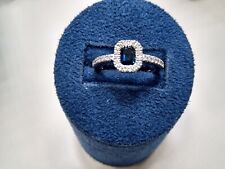 18 carat white hallmarked  gold Sapphire and Diamond cluster ring.