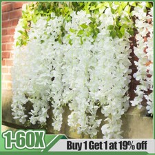 60X Artificial Fake Hanging Wisteria Silk Flowers Vine Plant Home Wedding Decor