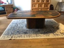 Paul Kingma Style Brutalist Pedestal Coffee Table by Slate Craft Ltd. S. Africa