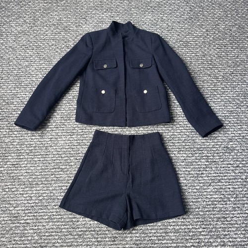 Zara navy blue tweed piece - blue, 2-piece