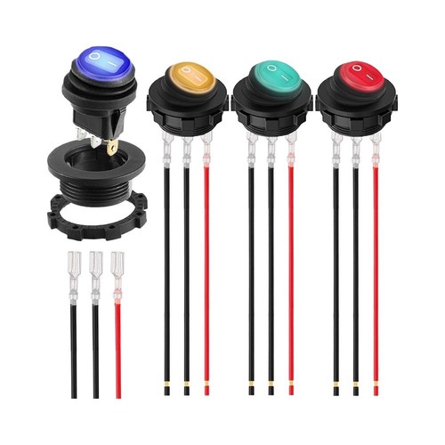 Pack 12v round rocker switch - 5,