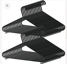 GRANDMA SHARK 20pcs Plastic Coat Hangers Black Adult with Suspender Hook