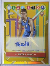 2024-25 Topps Chrome Sapphire Nikola Topic Next Stop Rookie Gold /50 Auto RC SP