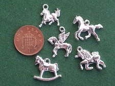 5 Mixed Horse Charms - bright