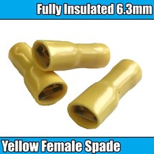 Yellow female spade terminals - yellow,