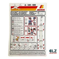 Iberia Airbus A340-600 Aircraft Safety Card