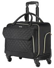 VEVOR Rolling Laptop Bag 17.3 Inch Wheeled Computer Bag for Women Men Black Gold