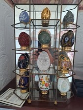 Vintage Franklin Mint Collector's Treasury of Eggs 1988 - complete with cabinet