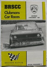 BRANDS HATCH 9 Nov 1991 BRSCC