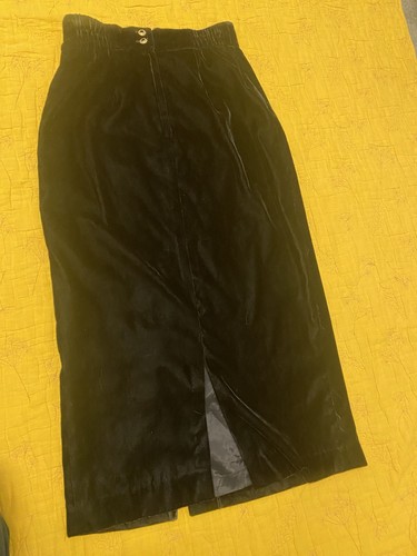 Black velvet maxi - velvet, skirt