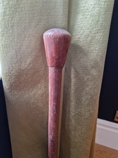 Antique Unusual Oak Carved Walking Cane Stick Gentleman Wooden