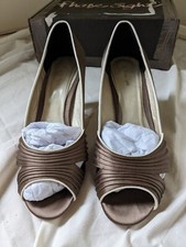 Adina PHASE EIGHT – CHOCOLATE BROWN Satin MID HEEL SHOES 8 41 bag available