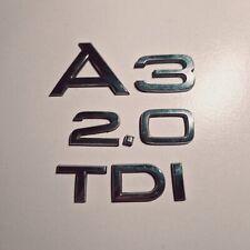 2.0 TDI LETTERING REAR BOOT LID TRUNK BADGE EMBLEM FOR AUDI, CHROME
