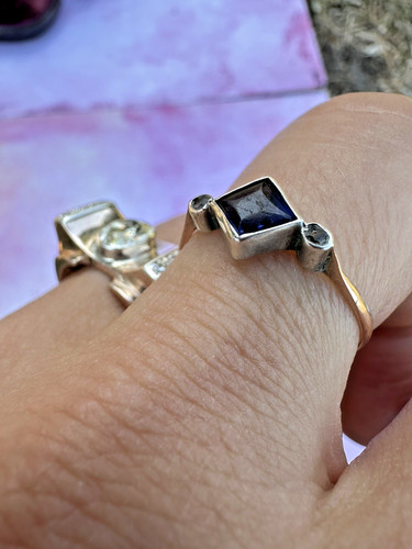 Art deco 9ct gold - gold, paste