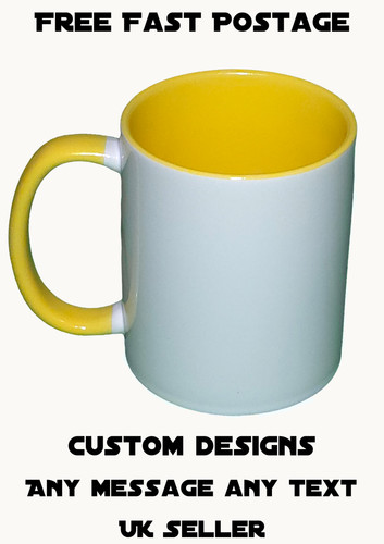 Personalised 11oz mug - 11oz, yellow