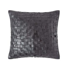 Black Real Leather Basketweave