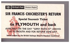 British Rail (Western Region)  Sir Francis Chichester's Return Souvenir Ticket