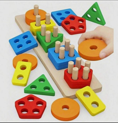 Wooden colour shape counting - wooden,