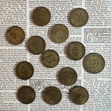 Vintage Amusement Machine Tokens Bell Fruit Coin Carnival