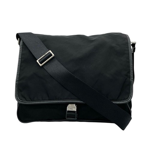 Prada black nylon messenger - prada,