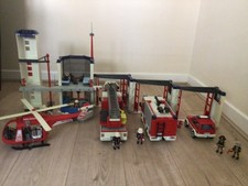 Mega Playmobil Fire Station 4819 and multiple vehicles - see description