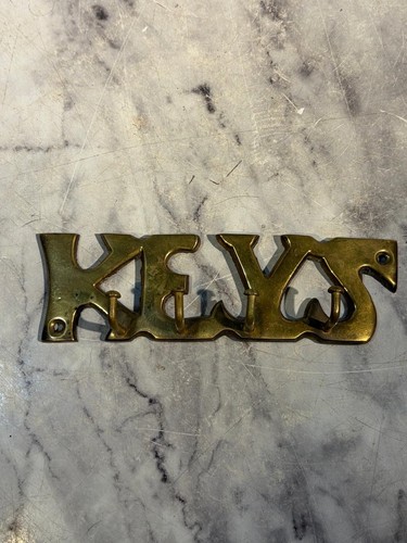 Vintage brass keys wallmounted - keys,
