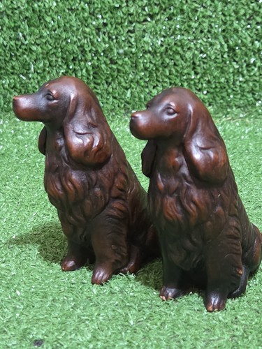 Pair spaniel dog ornaments - of,
