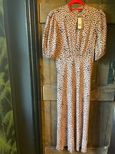 M&S Collection Holly Willoughby Edit printed puff sleeve tea dress size 10