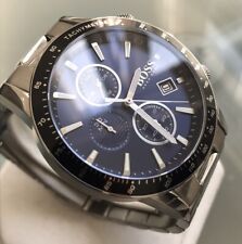 Mens Hugo Boss Watch Chronograph Navy Blue Grand Rafale 1513510 RRP £325 Genuine