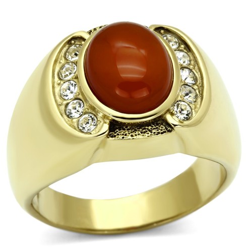 Men gold siam red - gold, cz