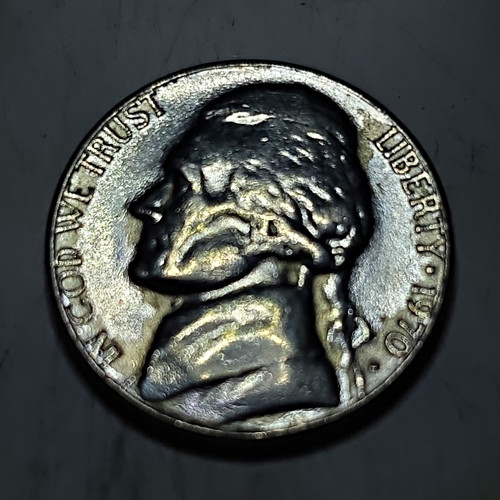 1970 jefferson nickel error - d,