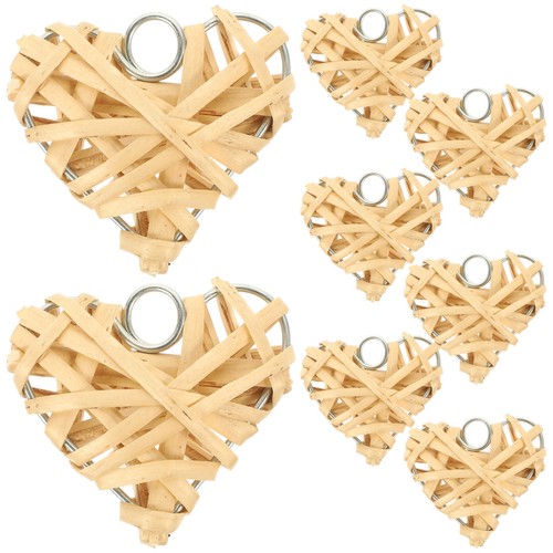 Pcs wicker heart hanging - 8,