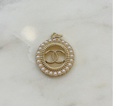 Designer CC Gold Pearl Pendant