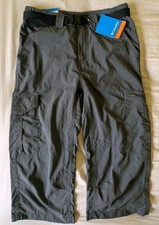 NEW Mens Columbia Silver Ridge W28 L19 Capri 3/4 Length Hiking Shorts Grey