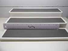 UNBRANDED 3-TIER DISPLAY STAND 14.5" L x 9.5" W x 3.25" H IN WHITE SOLID PLASTIC