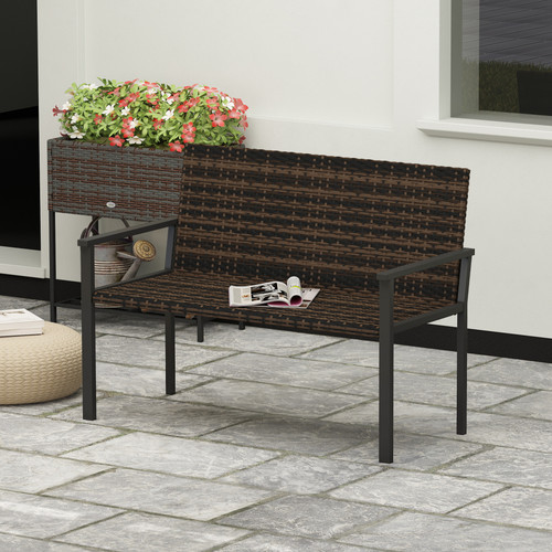 Rattan garden bench - rattan, loveseat