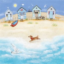 Beach Huts Premium Card Dog