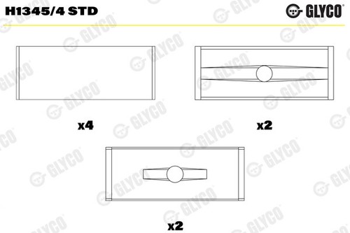 Glyco h1345 std - h1345/4, crankshaft