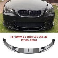 For BMW E60 E61 M5 2005-2010 Front Bumper Spoiler Lip Carbon Fiber Look