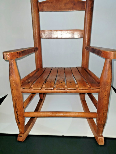 Vintage childs wooden rocking - childs,