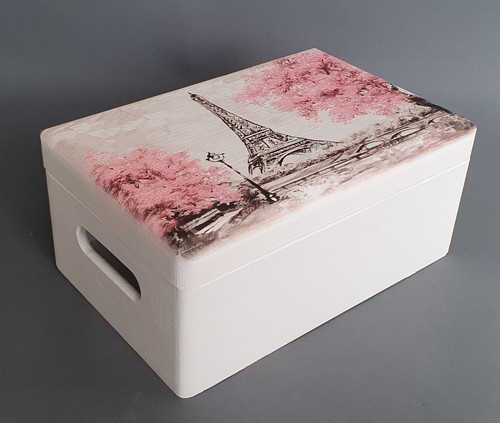 Wooden white box storage - storage, solid