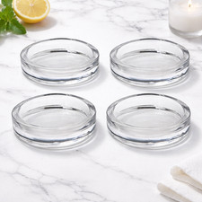 4 Clear Glass Round Candle