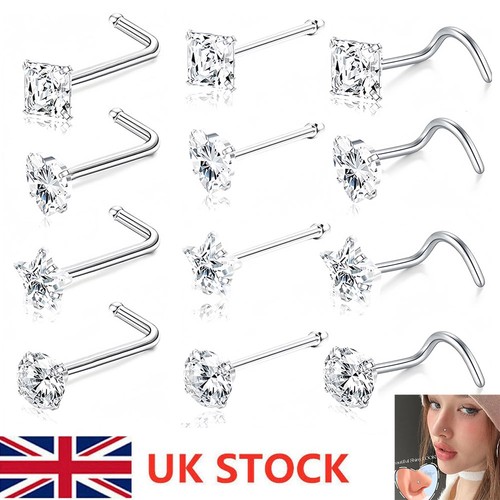 4pcs surgical steel nose ring - 4pcs,