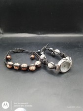 Two Shamballa Bracelets One With A Watch (Not Working)