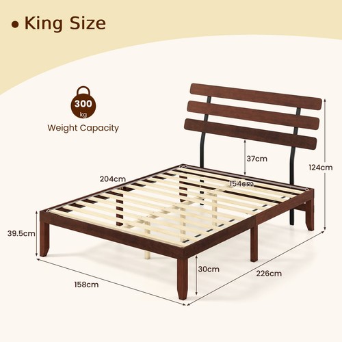 King size wood bed frame - king,
